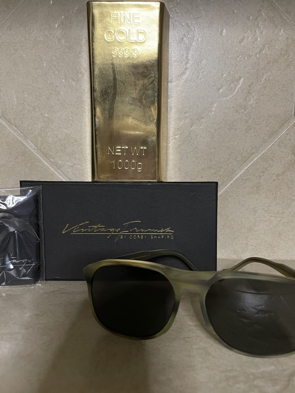 Vintage Frames by Corey Shapiro Sunglasses - Olive Green Frames, Black Lenses